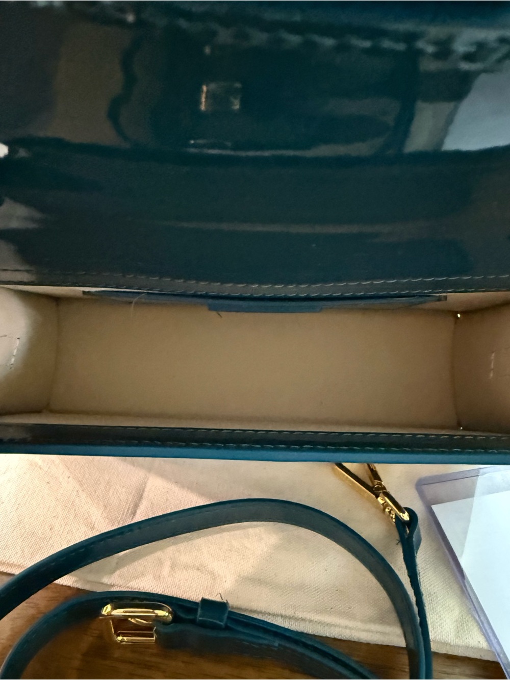 Jacquemus Teal Patent Leather Le Grand Bambino Bag with shoulder strap - Picture 4 of 13